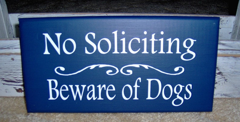 No Soliciting Beware Of Dogs Sign for Home Wood Vinyl Signage for Pet Owners Front Door Porch Entry Decor Outdoor Home Owner Decorations Art image 7