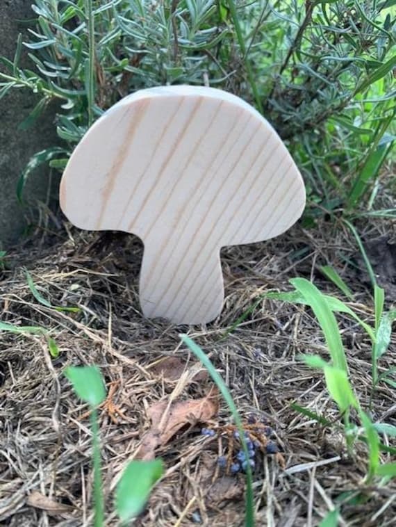 Mushroom Wood Cutout Shape Unfinished and Painted Options for Table Tier Tray Display or  DIY Craft Projects Supplies