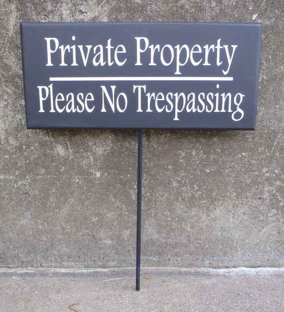 Yard Sign Private Property Please No Trespassing Wood Vinyl Front Yard Stake Decorative Home Owners Business Owners Contract Outdoor Signage