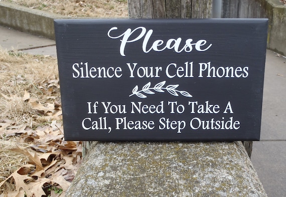 No Cell Phones Silence Take Calls Outside Professional Office Door Decor Wood Vinyl Business Indoor Sign Lobby Front Entryway Reception Sign