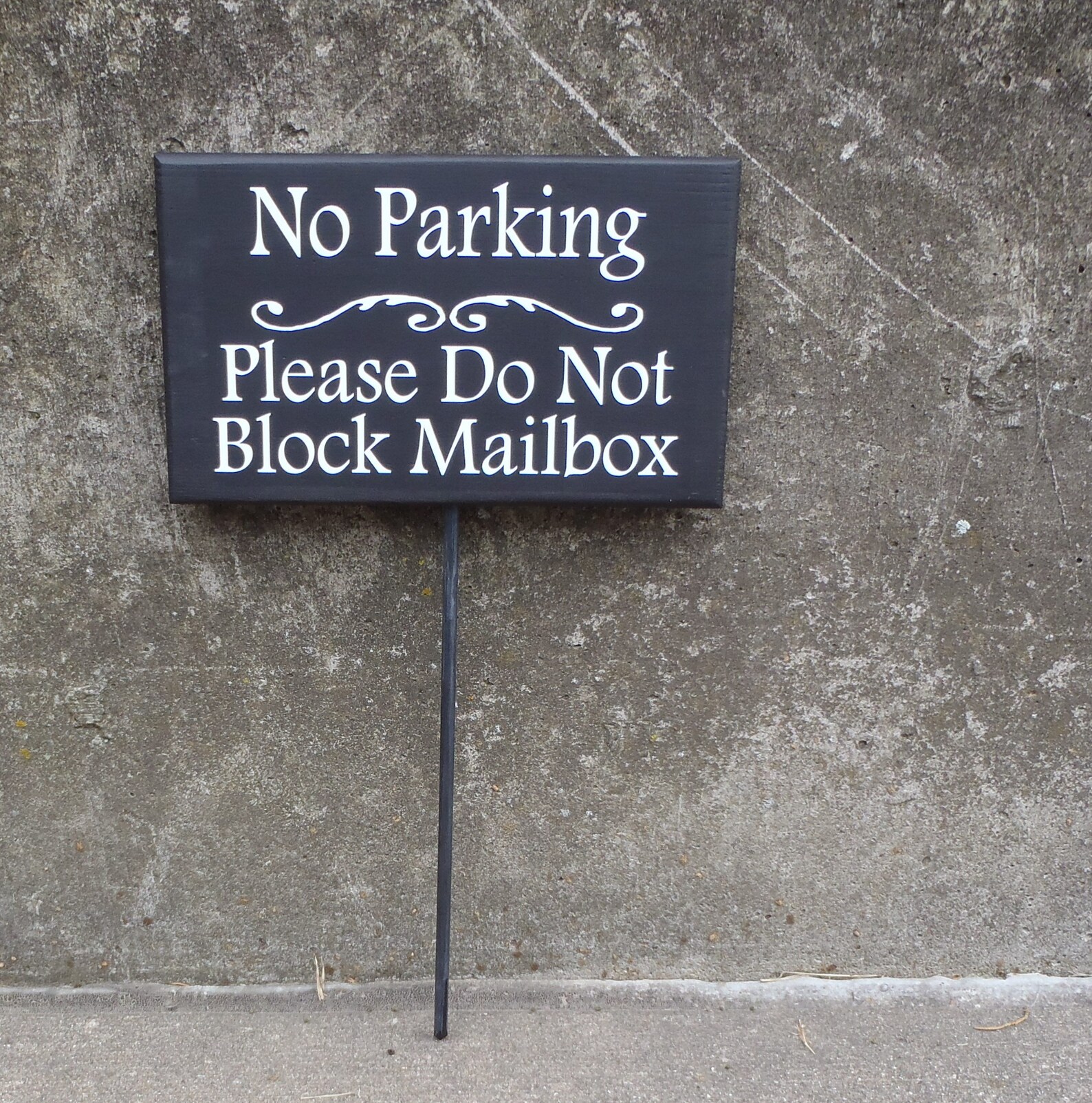 No Parking Please Do Not Block Mailbox Wood Vinyl Stake Etsy