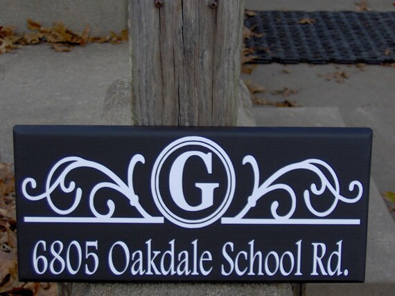 Address Sign Last Name Initial Personalized Gift Decor