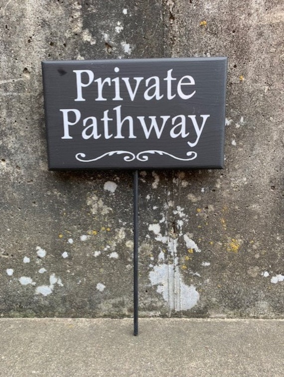 Private Pathway Sign on Stake Mark Your Garden or Walkway Durable Stylish Marker Perfect for Private Properties Landscaping Easy to Install