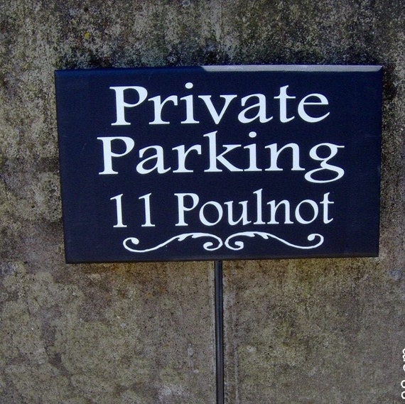 Private Parking House Number Address Street Name Sign Wood Vinyl Stake Sign Driveway Signs Yard Sign Garage Sign Personalized Drive Sign Art