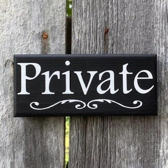 Custom Private Door Sign for Exterior or Interior Business Spaces Room Home Office Decor for Privacy Wood Vinyl Signage Modern Door Plaque