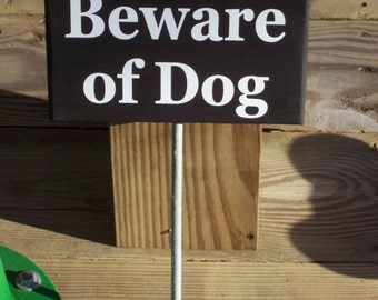 Beware of Dog Wood Vinyl Stake Sign Plaque Outdoor Yard Art Garden Landscape Home Decor Dog Lover Gift New Dog Puppy Dog Signs For Home Pet