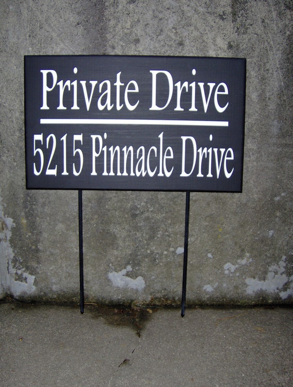 House Number Plaque Wood Vinyl Signs Stake Sign Private Drive House Number Sign Street Address Street Name Sign Outdoor House Signs Yard Art