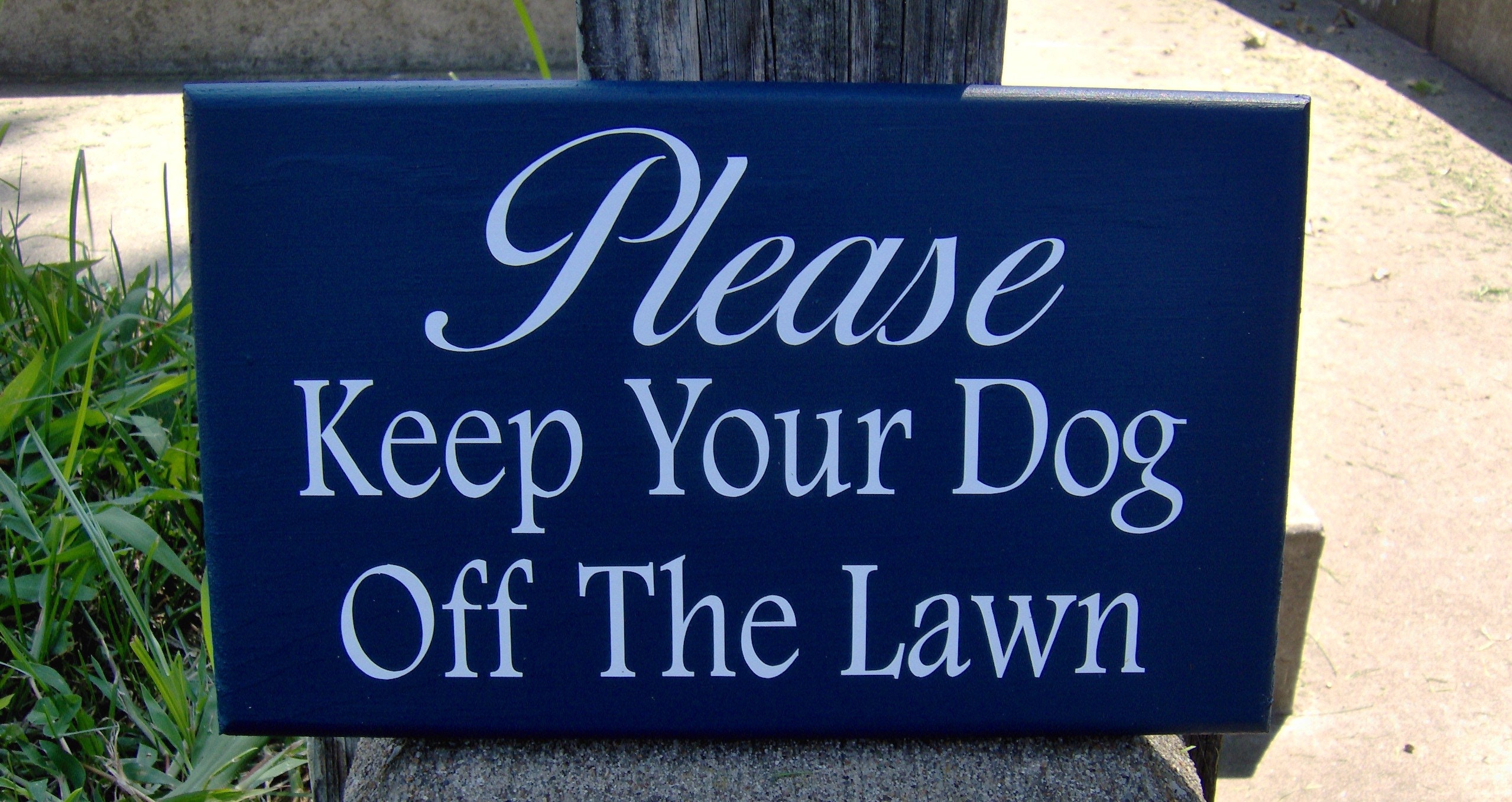 Please Keep Your Dog Off Lawn Sign Wood Vinyl Signs Landscape | Etsy