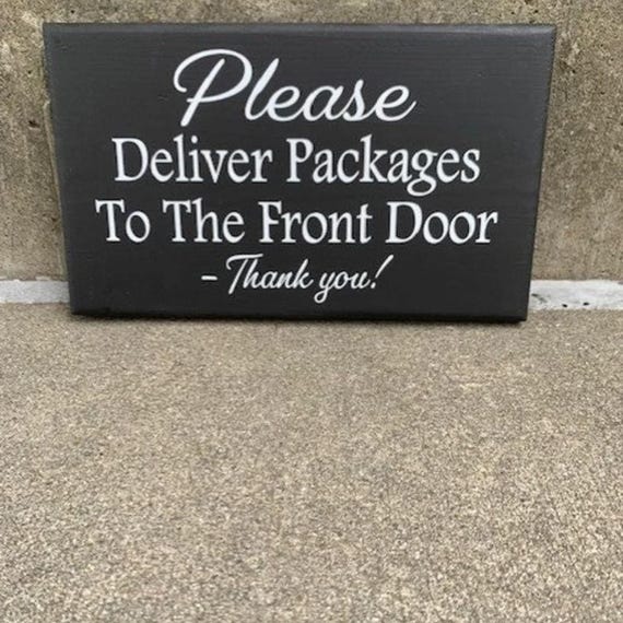 Please Deliver Packages Front or Back Porch Decor Wood Vinyl Delivery Driver Sign For Homes Parcels Post Deliveries Door or Wall Hanging
