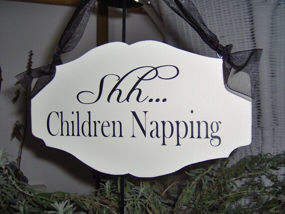 Wood Sign for Baby Room Children Napping Sign for Baby Nursery Door Bedroom Door Hanger Wood Vinyl Sign for Baby Shower Mother to be Gift