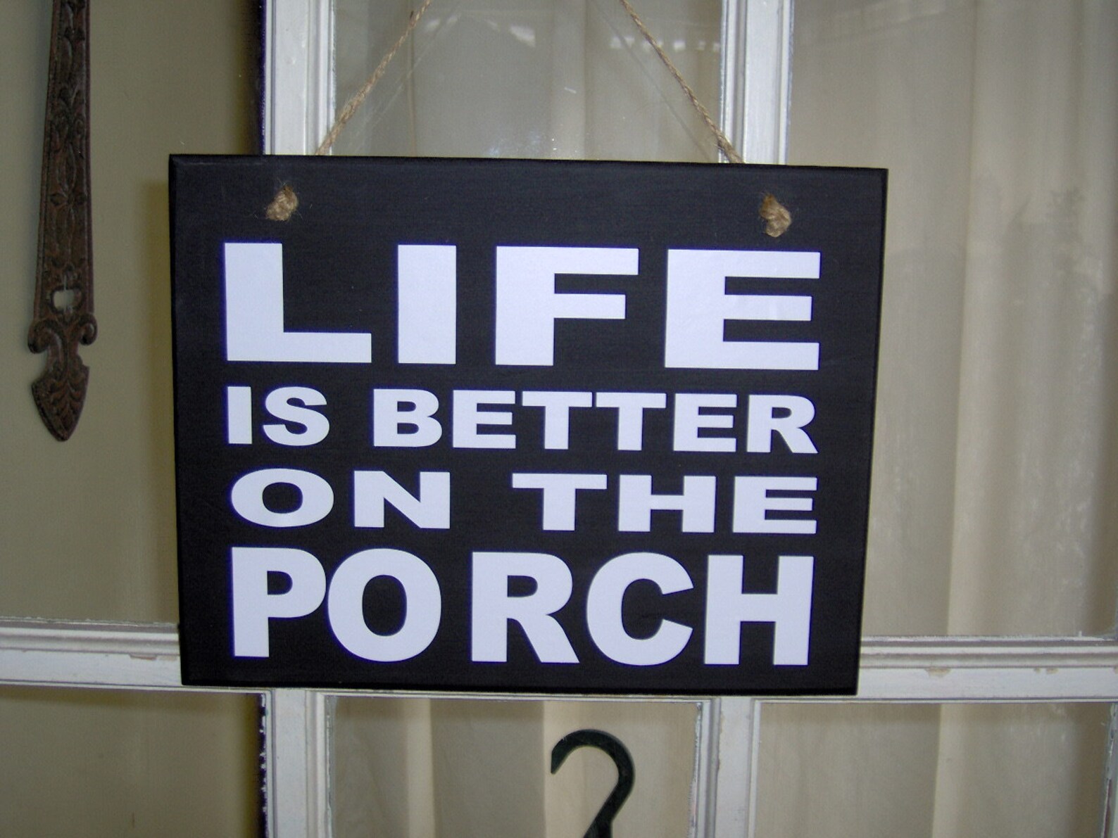 Life is Better on the Porch Wood Vinyl Door Signs for Home Front Door ...