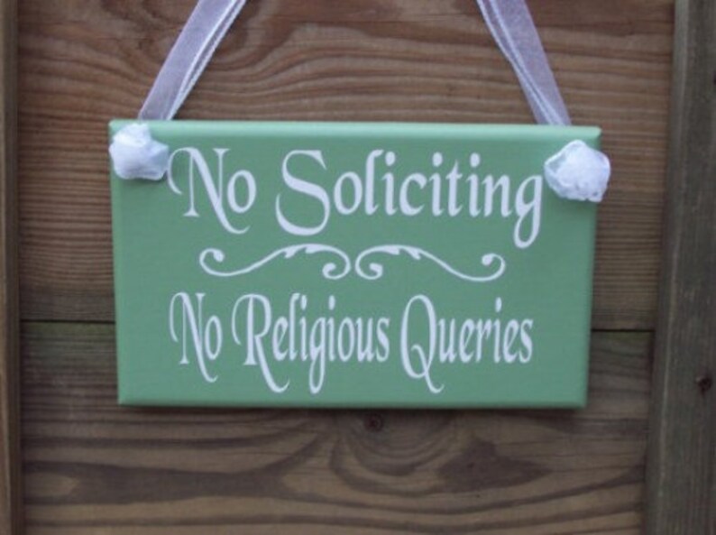 No Soliciting No Religious Queries Wood Vinyl Signs On Doors | Etsy