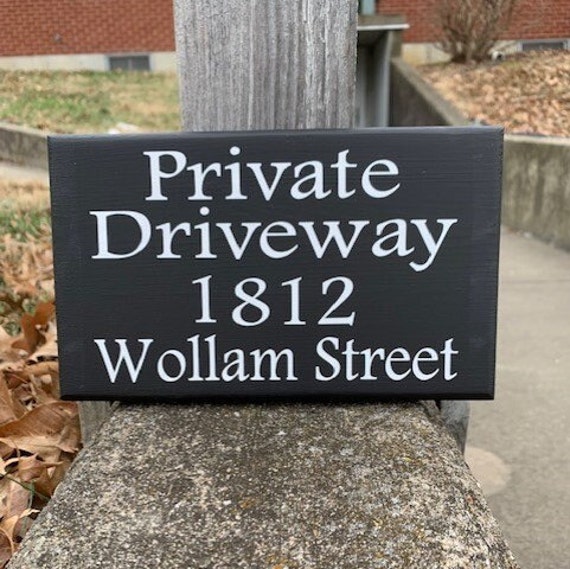 Driveway Signs for Privacy with House Number and Street Address Name Outdoor Wood Vinyl Signage for Home or Businesses by Heartfelt Giver