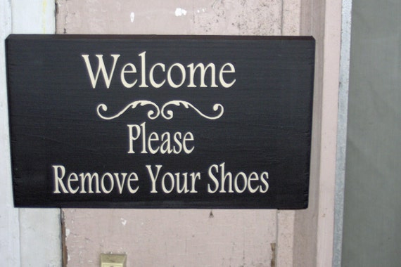 Welcome Shoes Sign Take Off Shoes Signs for Front Door Home Decor Entrance Plaques