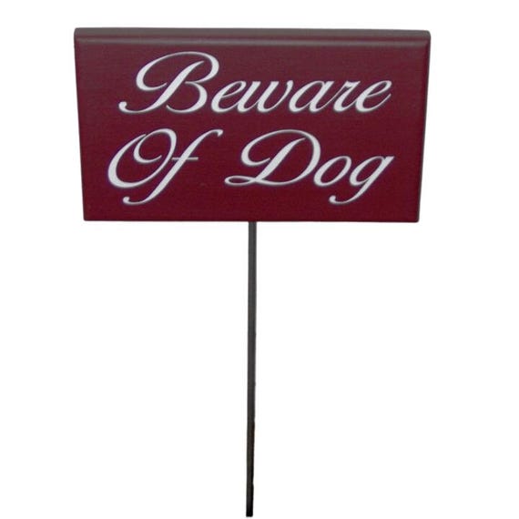 Beware of Dogs Wood Vinyl Yard Stake Sign Dog Signs Pet Supplies Pet Lover Porch Sign Outdoor Sign Garden Sign Home Decor Signs Security