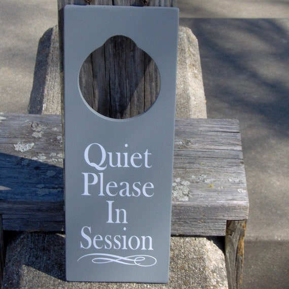 Quiet Please In Session Door Knob Hanger Office Business Signs Wood Vinyl Health Beauty Salon Spa Massage Grand Open Gift Door Handle Decor