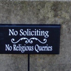 No Soliciting No Religious Queries Wood Sign Vinyl Outdoor - Etsy