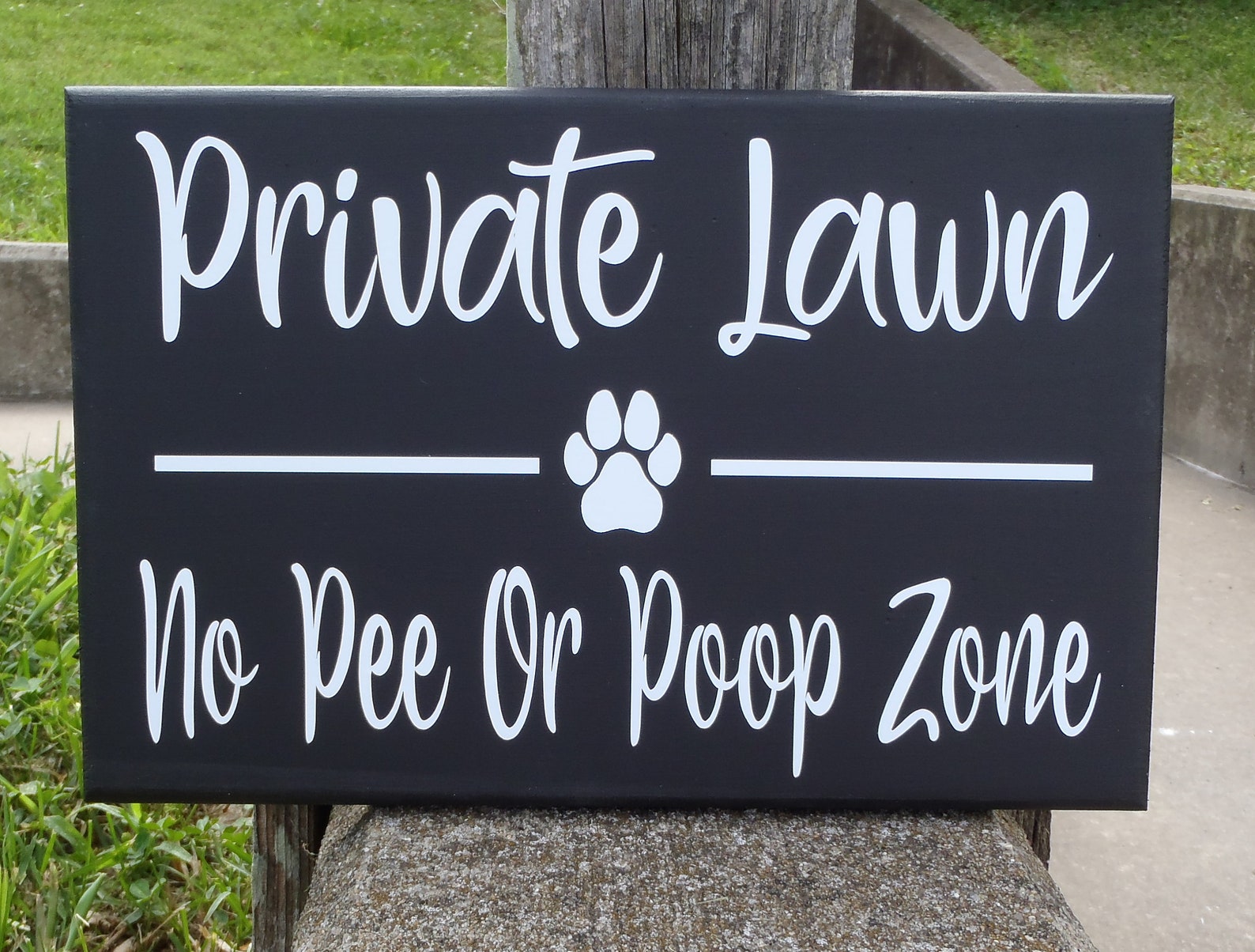 No Pee Poop on Lawn Sign Private Lawn No Pee Poop Zone Wood Etsy