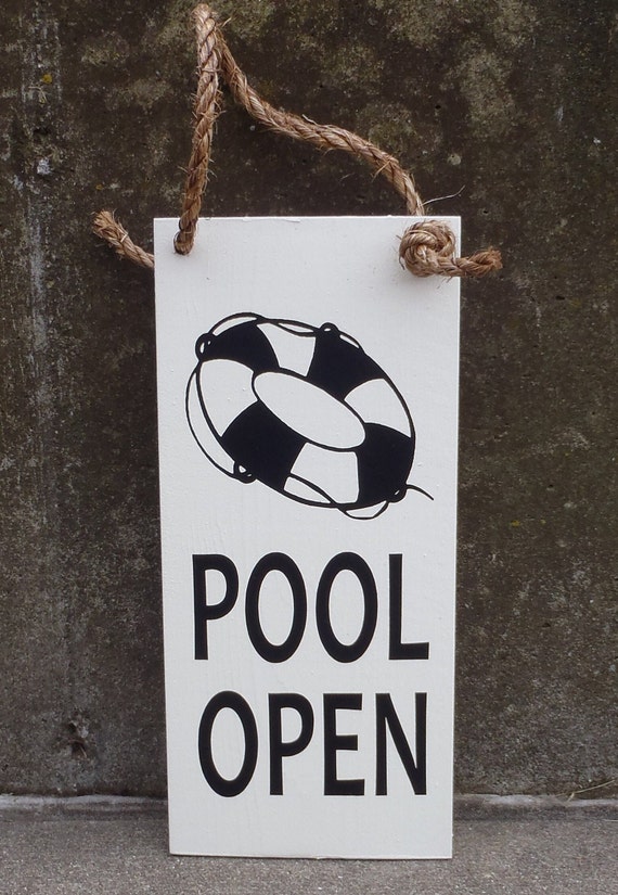 Pool Sign Swimming Double Sided Open Closed Pool Decor Backyard Entry Perfect Hang On Gates Fences Doors Walls For Parties Fun Wood Vinyl