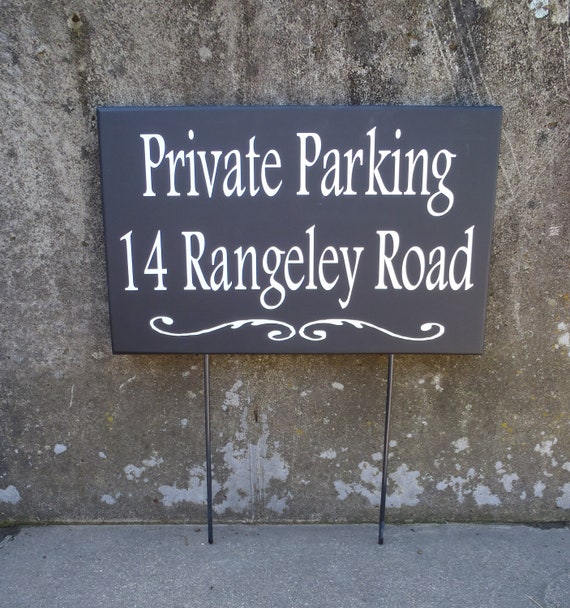 Private Parking House Number Street Address Wood Vinyl Stake Signs Street Name Sign Outdoor Driveway House Signs Yard Art