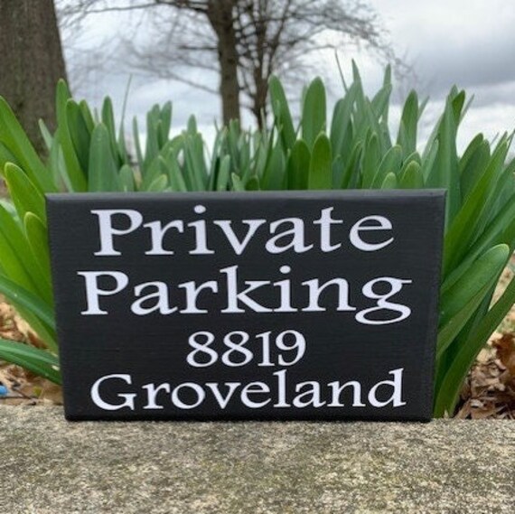 House Number and Street Name Property Parking Sign Decorative for Home Residential or Business for Driveways and Garages Wall Hanging Plaque