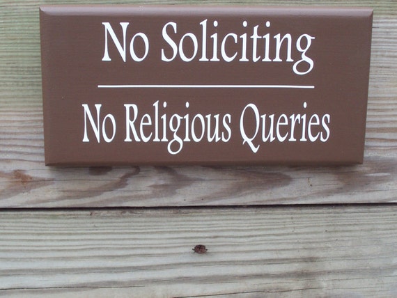 No Soliciting Sign No Religious Queries Wood Vinyl Sign All Season All Occasion Everyday Items For Homes and Businesses Instructional Sign