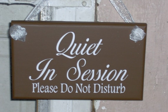 Quiet In Session Sign for Therapy, Counseling, Medical Offices, and Spas - Do Not Disturb Door Hanger or Wall Decor Display Wood Vinyl Signs