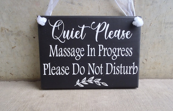 Quiet Please Massage Progress Please Do Not Disturb Wood Vinyl Signage Waiting Lobby Entryway Office Door Decor Business Wall Hanging Sign