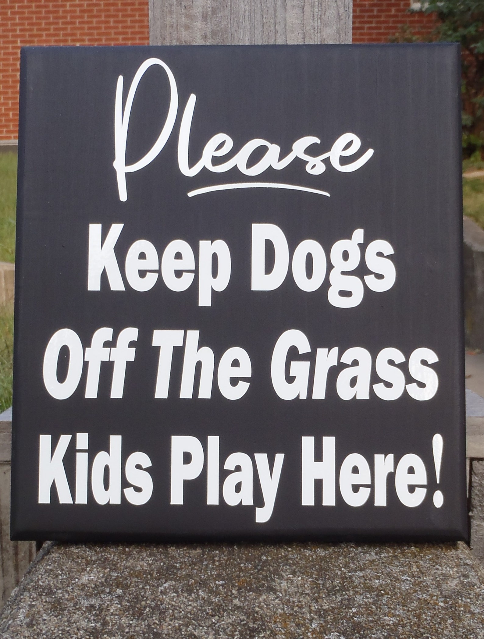 Yard Signs Please Keep Dogs off Grass Kids Play Here Wood Etsy