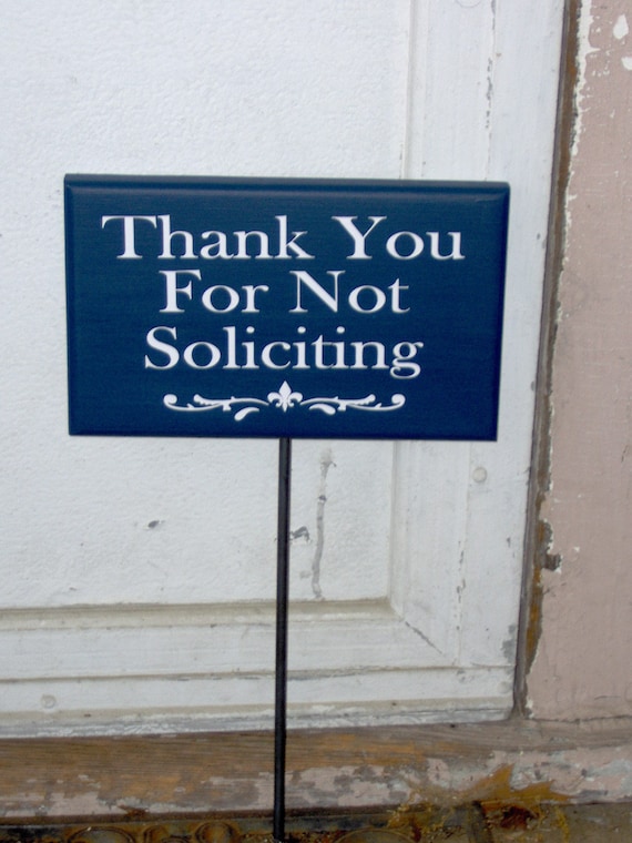 Thank You Not Soliciting Sign for House on Stake Outdoor Yard Signs for Front Lawn Driveway or Porch Do Not Disturb Wood Vinyl Sign Gift