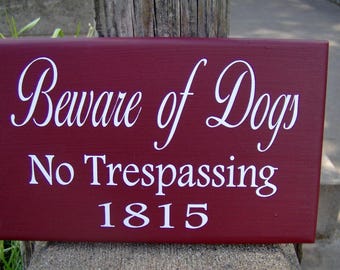 Beware Of Dogs No Trespassing House Number Vinyl Wood Address Sign For Yard Numbers Plaque Outdoor Private Property Privacy Pet Signage Art
