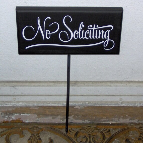 No Soliciting Wood Vinyl Yard Stake Sign Porch Sign Home Decor Garden Decorations Private Property Sign Yard Sign Outdoor House Sign Retro