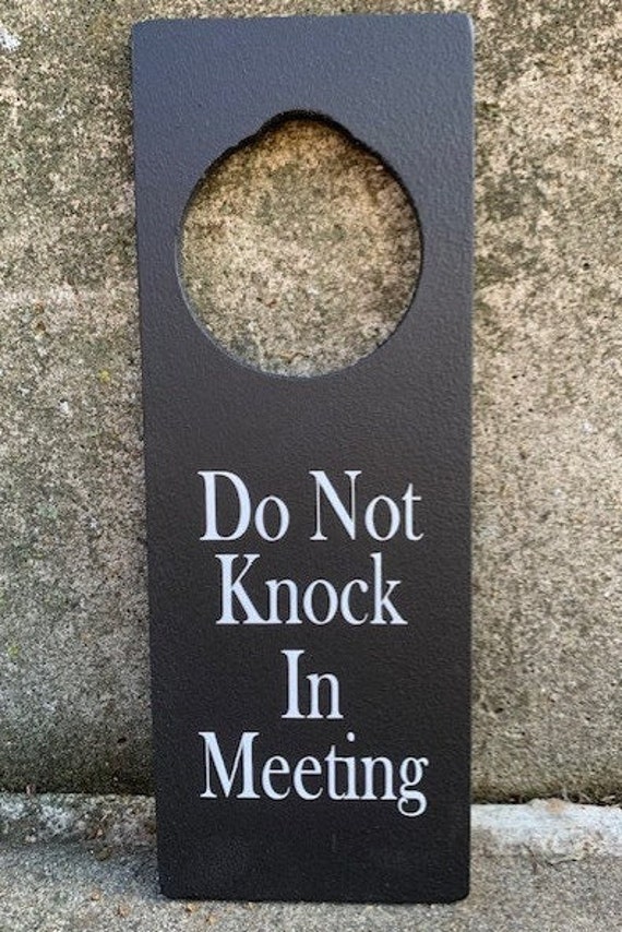 Signs for Professionals Do Not Knock Meeting Door Knob Hanger Signs for Home Office or Interior Business Supplies Wood Vinyl Sign Decor