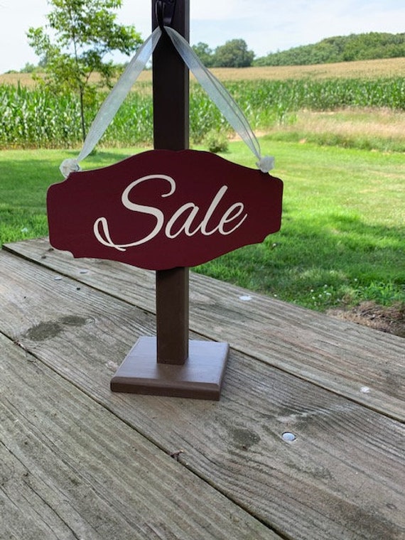 Sale Sign for Retail Shops and Stores Wood Vinyl Business Table Display Signage