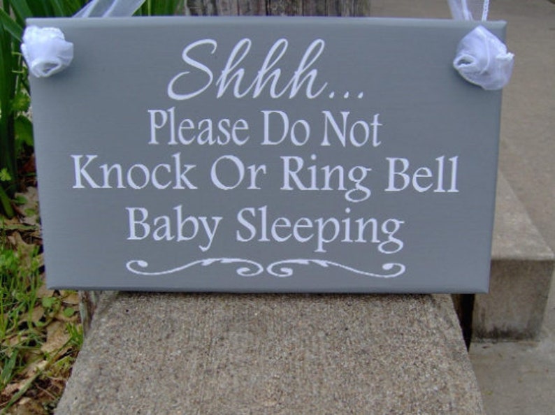 Please Do Not Knock or Ring Bell Baby Sleeping Wood Sign Vinyl - Etsy