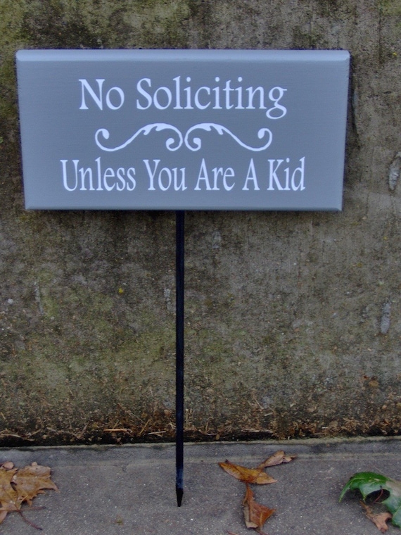 Yard Signs with Stakes No Soliciting Unless Kid Directional Lawn Walkway Signage for Home or Business Decorative Functional Item Message