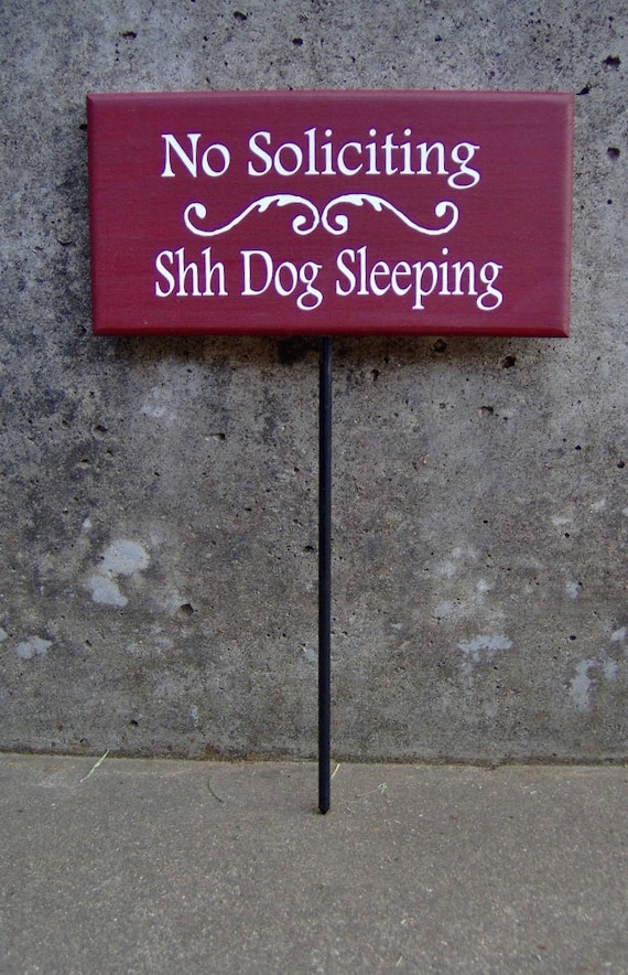 No Soliciting Sign For Home Shh Dogs Sleeping Wood Signs Vinyl Stake Warning Security Guard Dog Sign Family Pet Supplies Yard Sign Door Sign