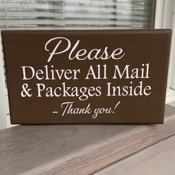 Package Delivery Sign for Porch Outdoor Wall Hanging for Mail Package Deliveries Front Door Sign for Homeowners or Business