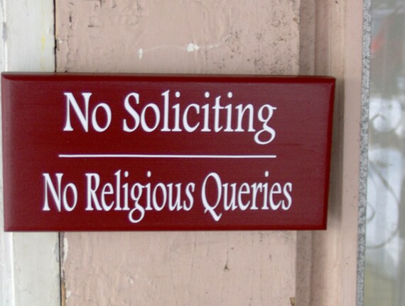 Home Signs No Soliciting Sign No Religious Queries Wood Plaque Vinyl Signs For Home Rustic Farmhouse Red Gate Signs Fence Signs Front Door