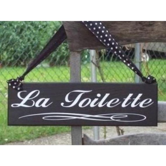 Powder Room Sign Door Accents French Country Home or Office Decor Interior Hallway Bathroom Restroom Washroom La Toilette Wall Decor
