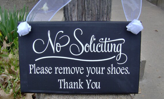 No Soliciting Remove Shoes Thank You Sign No Shoes Porch Decor Outdoor Front Door House Everyday Door Decor Wall Hanger Wood Vinyl Signs