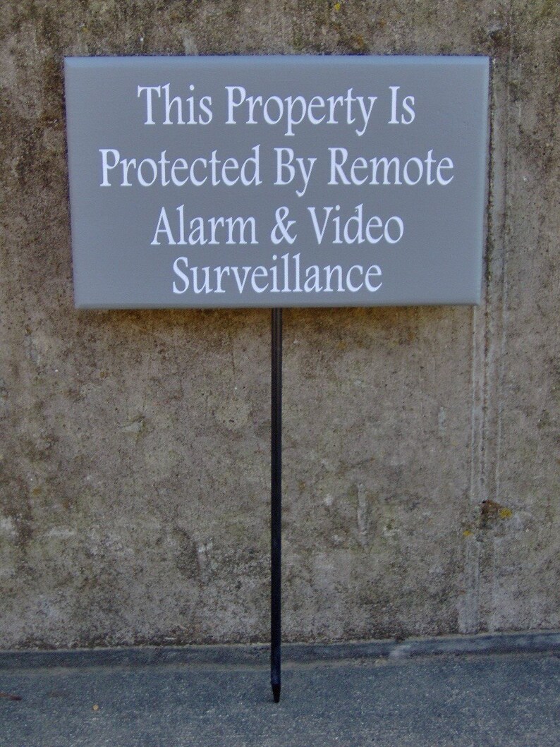 Property Protected Remote Alarm Video Surveillance Wood Vinyl Etsy