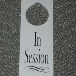 In Session Sign Hanger Wood Vinyl Sign Hanging Door Knob Hanger for Therapists Counselors Spas Salons Home Business Custom Unique Gift Decor