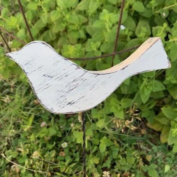 Bird Planter Picks Wooden Indoor & Outdoor Plant Garden Ornament Flower Arrangement Accessory Centerpiece Rustic Planter Decor Spring Summer
