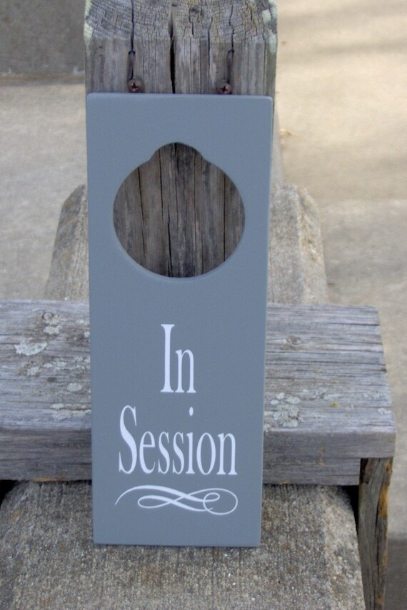 In Session Door Hanger Wood Vinyl Sign Spa Salon Massage Therapy Business Door Sign Office Supplies Wooden Sign Office Decor Sign