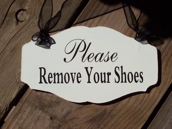 Front Door Sign Custom Remove Shoes Signs Decorative Door Hanger Entrance Porch Take Off Shoes No Shoes Signage Home Decor Wood Vinyl Plaque