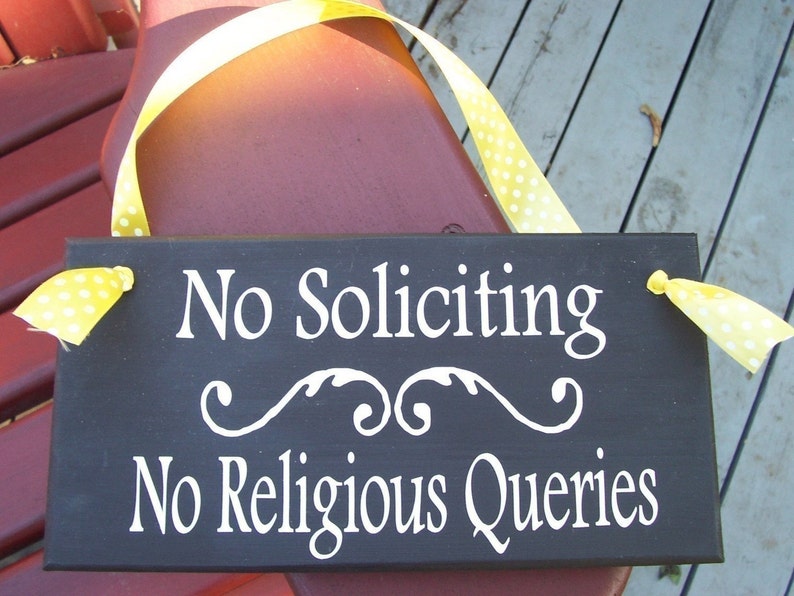 No Soliciting No Religious Queries Wood Vinyl Sign for Home - Etsy