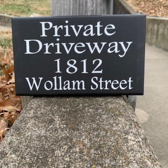 Driveway Signs for Privacy with House Number and Street Address Name Outdoor Wood Vinyl Signage for Home or Businesses by Heartfelt Giver