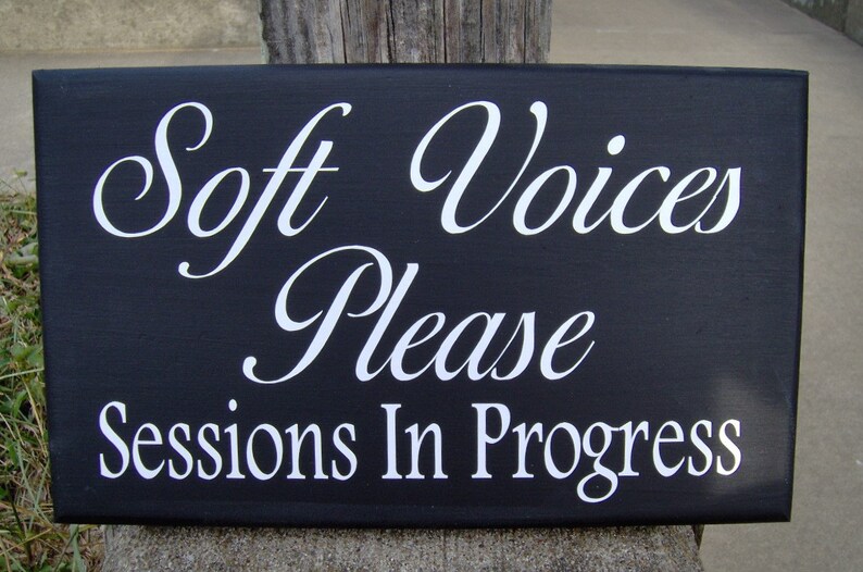 Soft Voices Please Service In Progress Wood Vinyl Sign Massage Etsy