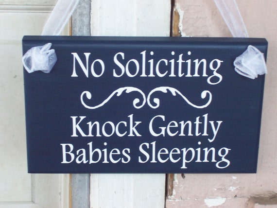 Knock Gently No Soliciting Sign Babies Sleeping Navy Blue Baby Sleeping Sign Mother To Be Baby Wall Decor Wall Hanging Decor